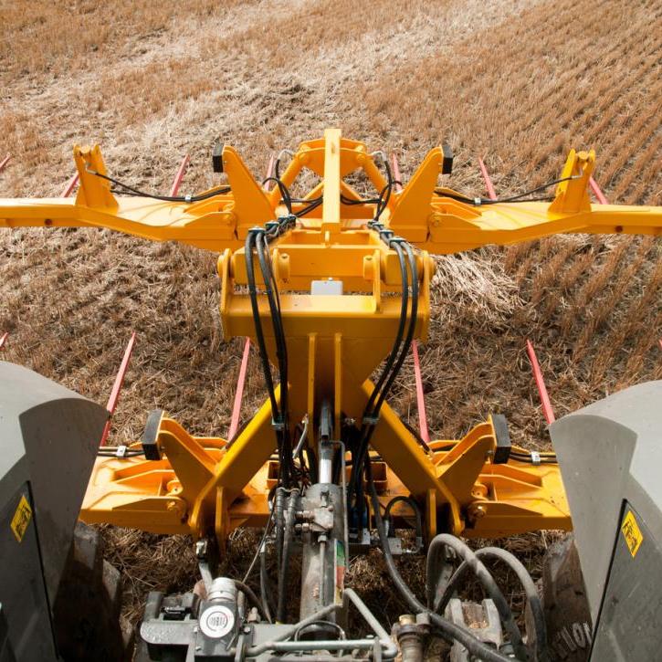 Octa-Quad Bale Handling System - rear section for carrying 8 round bales or 4 Heston bales at a time. Showing folding version.